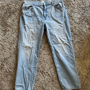 Cotton On Light Wash Straight Leg Jeans – Distressed Denim Size 34